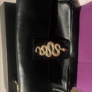 House of Harlow 1960 Black Bag with Gold Snake Detail